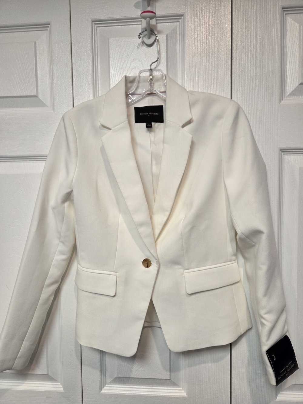 Banana Republic Women's Cream Single-Button Blazer - Size 2
